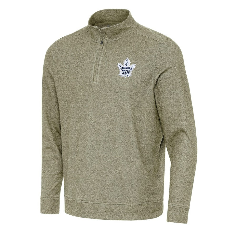 Toronto Maple Leafs - Antigua Subtle Quarter-Zip Sweatshirt Olive