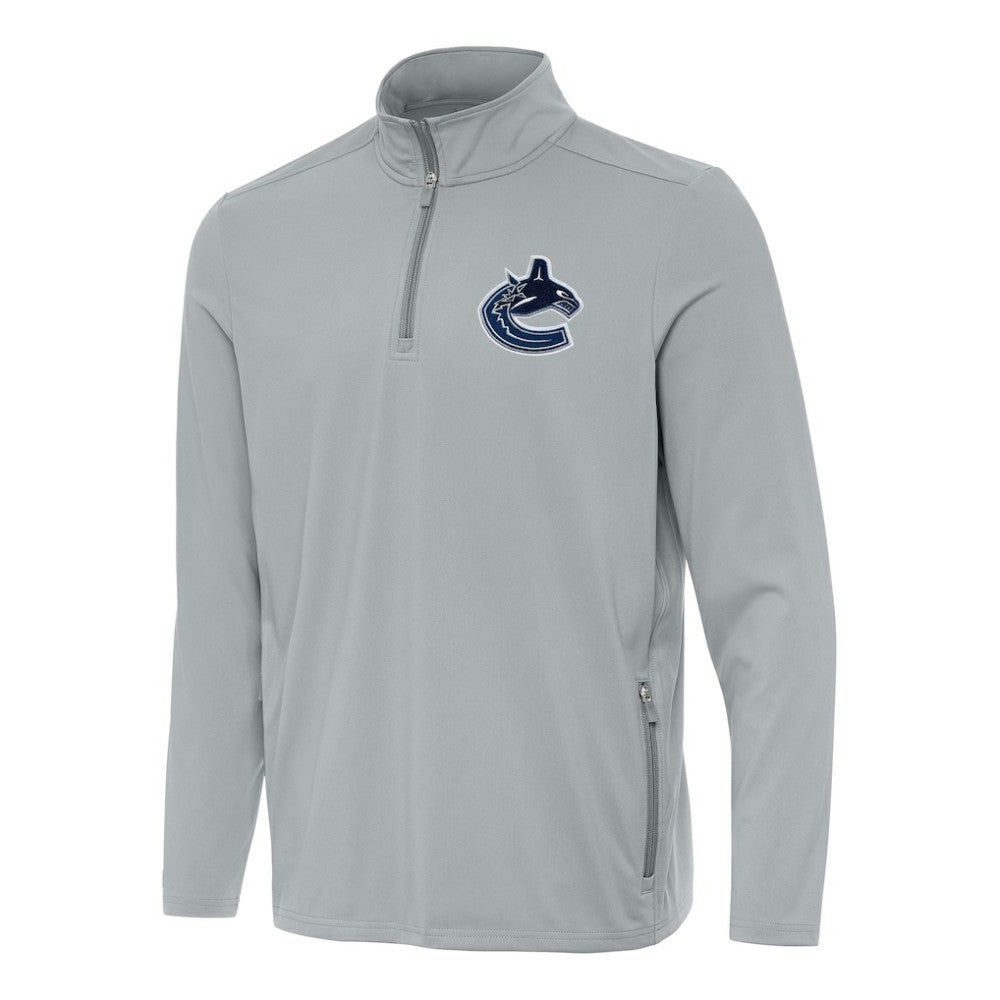 Vancouver Canucks - Antigua Perilous Quarter-Zip Sweatshirt Gray