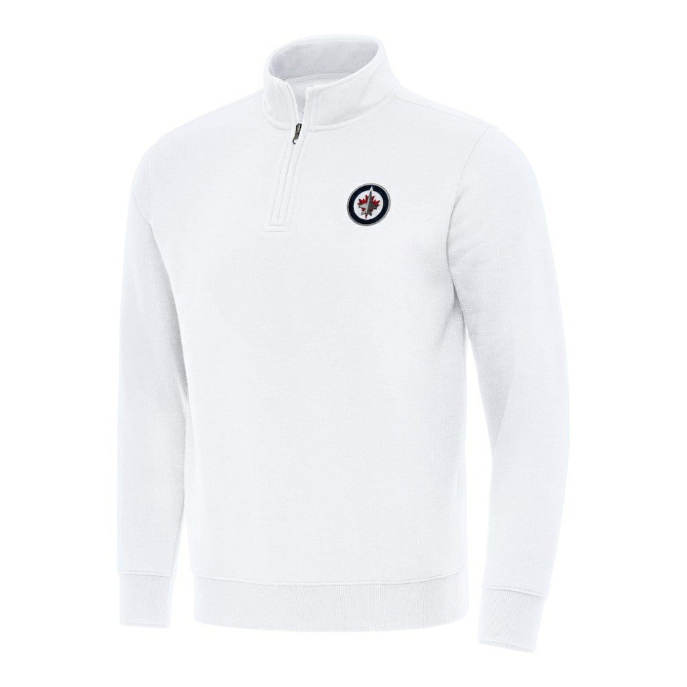 Winnipeg Jets - Antigua Victory Quarter-Zip Mock Sweatshirt White