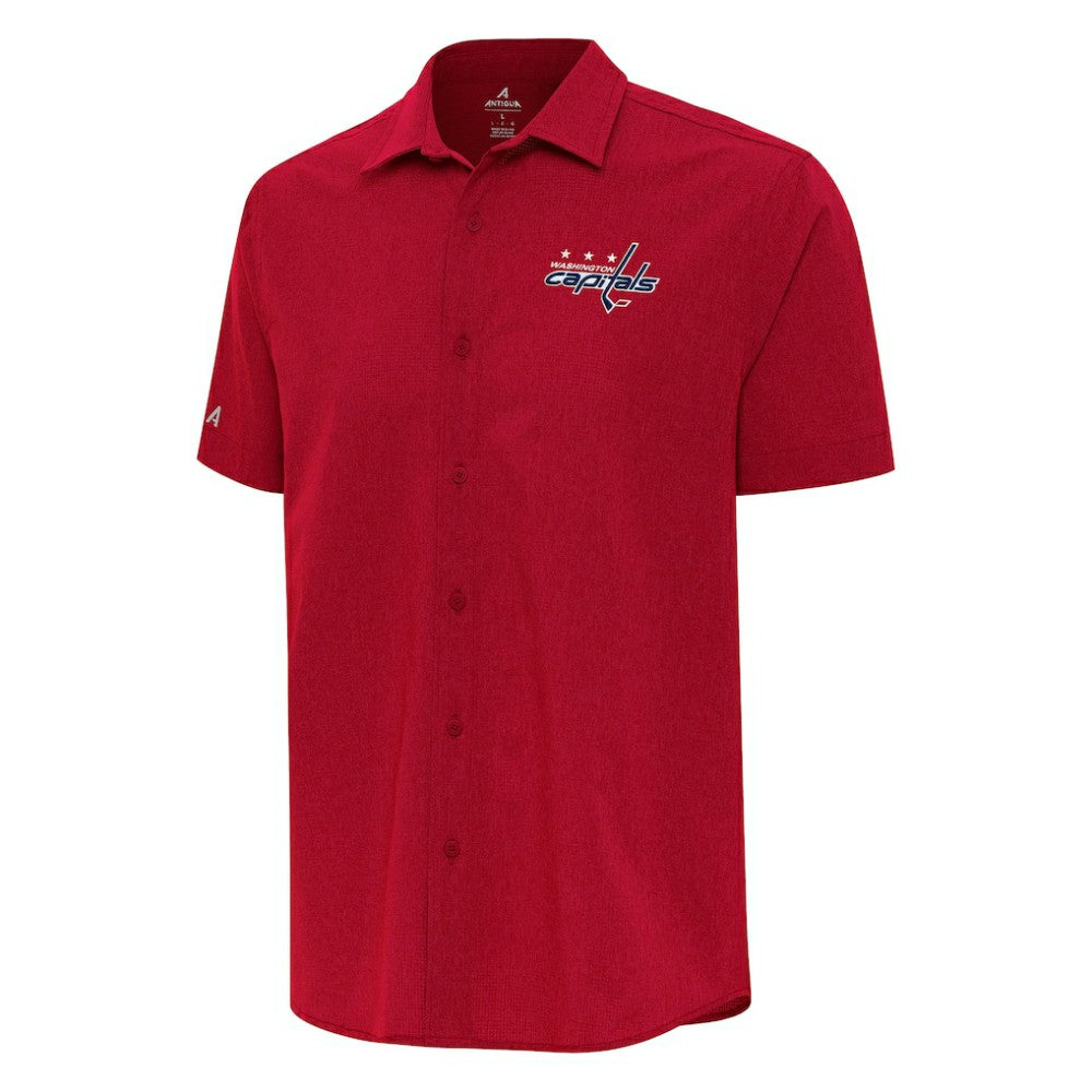 Washington Capitals Antigua Activate Woven Short Sleeve Button-Up Shirt Red