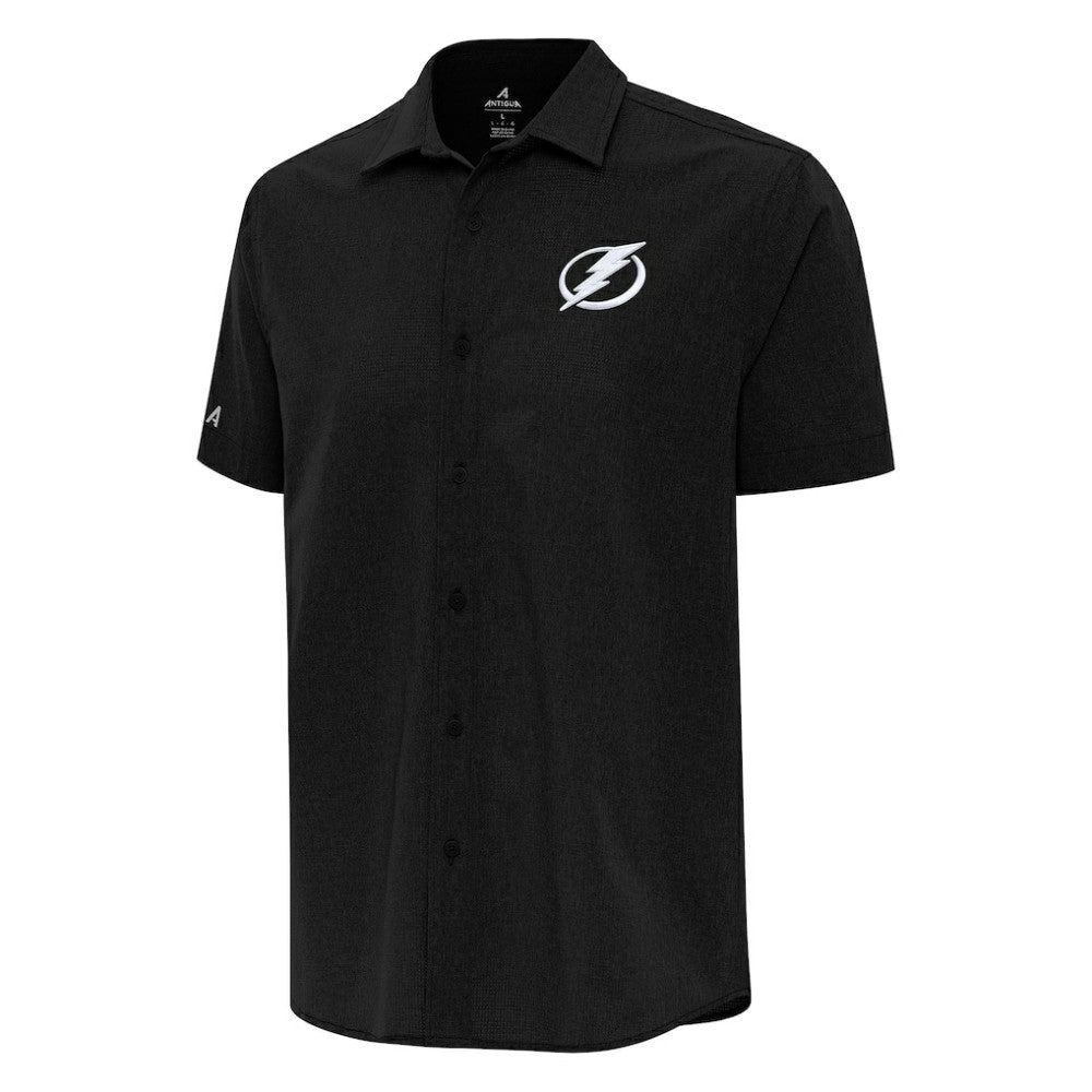 Tampa Bay Lightning - Antigua Activate Woven Short Sleeve Button-Up Shirt Black