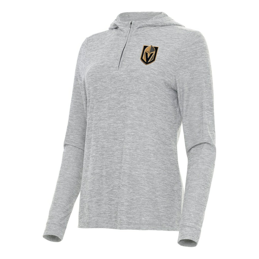 Vegas Golden Knights Antigua Women's Daybreak Quarter-Zip Hoodie Heather Gray