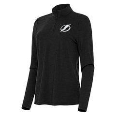Tampa Bay Lightning - Antigua Women's Bright Quarter-Zip Top Heather Black
