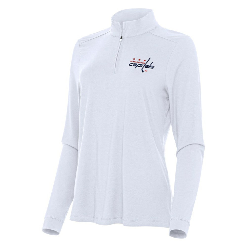 Washington Capitals Antigua Women's Intent Quarter-Zip Top White