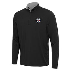 Winnipeg Jets - Antigua Content Quarter-Zip Pullover Top Black/Gray