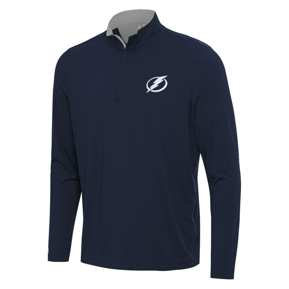 Tampa Bay Lightning - Antigua Content Quarter-Zip Pullover Top Navy/Gray