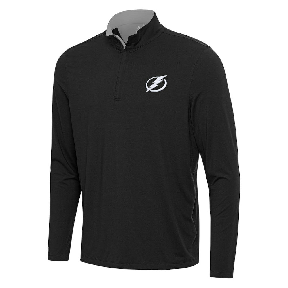 Tampa Bay Lightning - Antigua Content Quarter-Zip Pullover Top Black/Gray