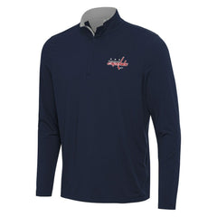 Washington Capitals Antigua Content Quarter-Zip Pullover Top Navy/Gray