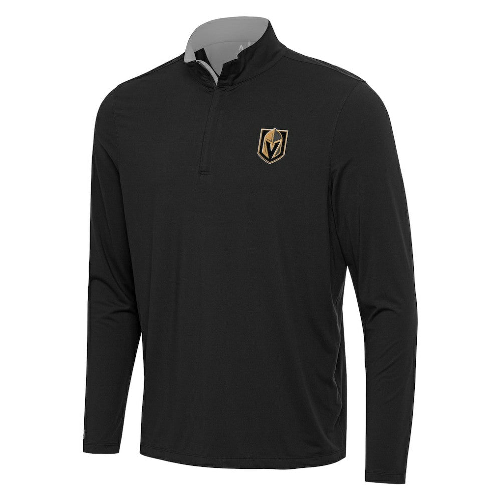 Vegas Golden Knights Antigua Content Quarter-Zip Pullover Top Black/Gray