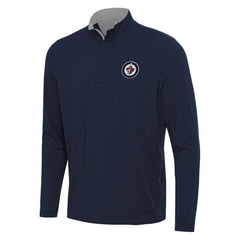 Winnipeg Jets - Antigua Content Quarter-Zip Pullover Top Navy/Gray
