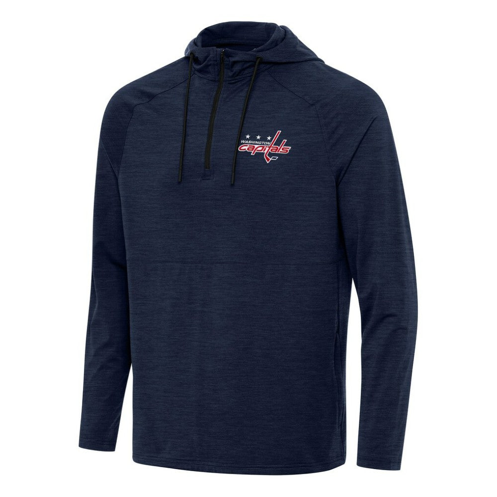 Washington Capitals Antigua Spikes Quarter-Zip Hoodie Heather Navy