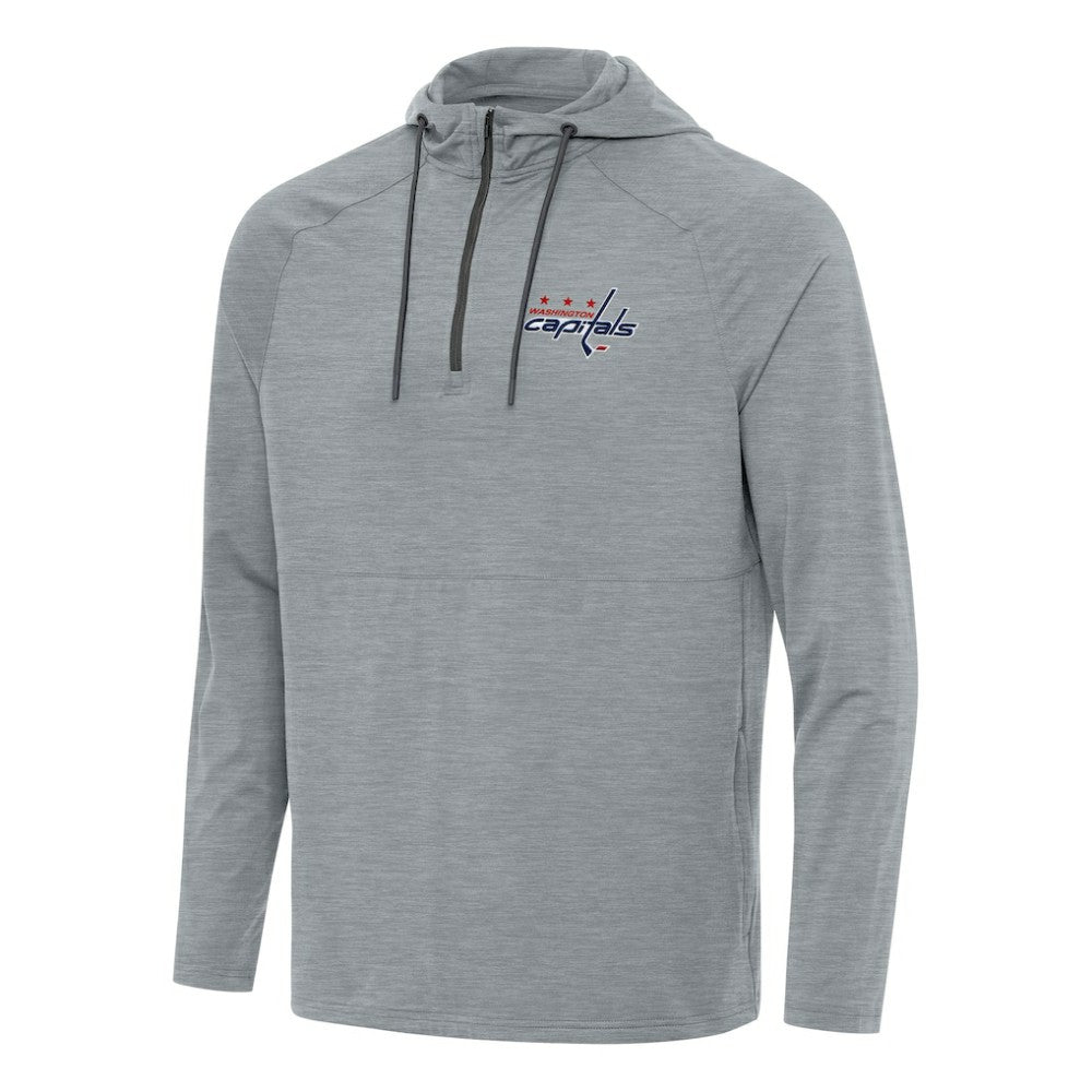 Washington Capitals Antigua Spikes Quarter-Zip Hoodie Heather Gray
