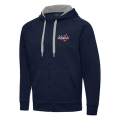 Washington Capitals Antigua Big & Tall Victory Full-Zip Hoodie Navy