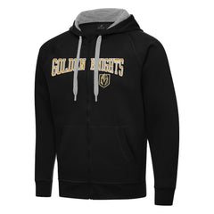 Vegas Golden Knights Antigua Big & Tall Victory Full-Zip Hoodie Black