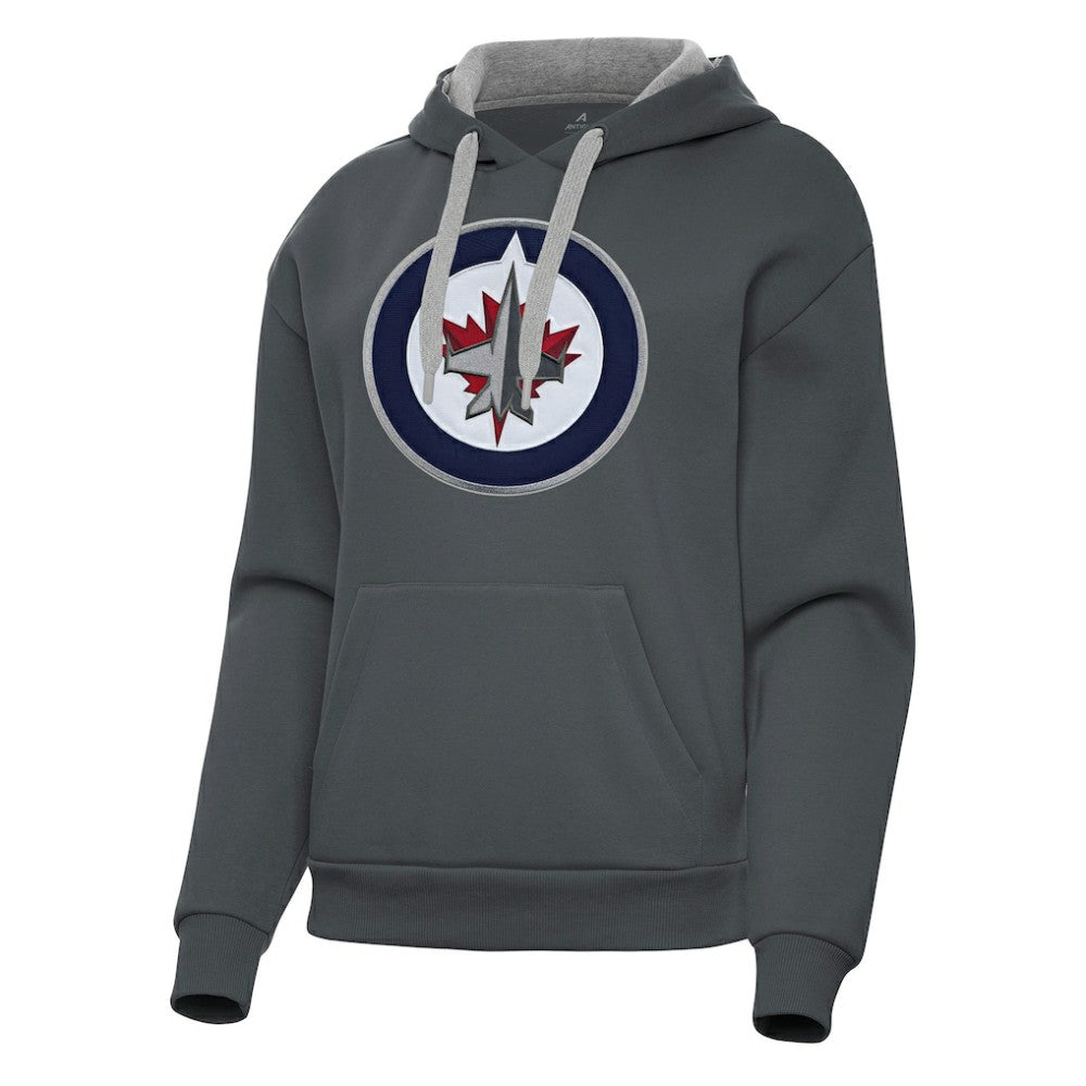 Winnipeg Jets - Antigua Women's Victory Pullover Hoodie Charcoal
