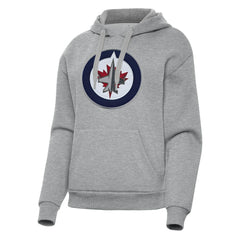 Winnipeg Jets - Antigua Women's Victory Pullover Hoodie Heather Gray