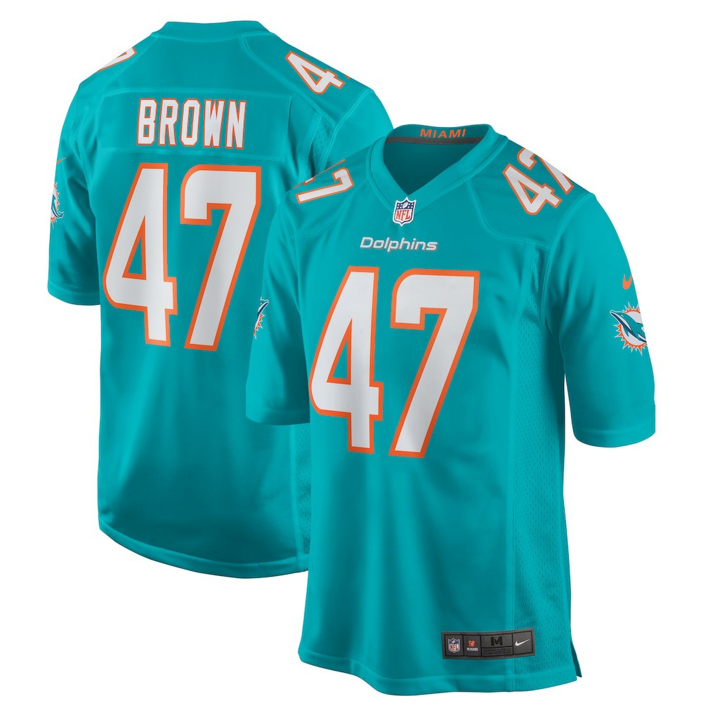 Cam Brown Miami Dolphins Game Jersey Aqua - Nike
