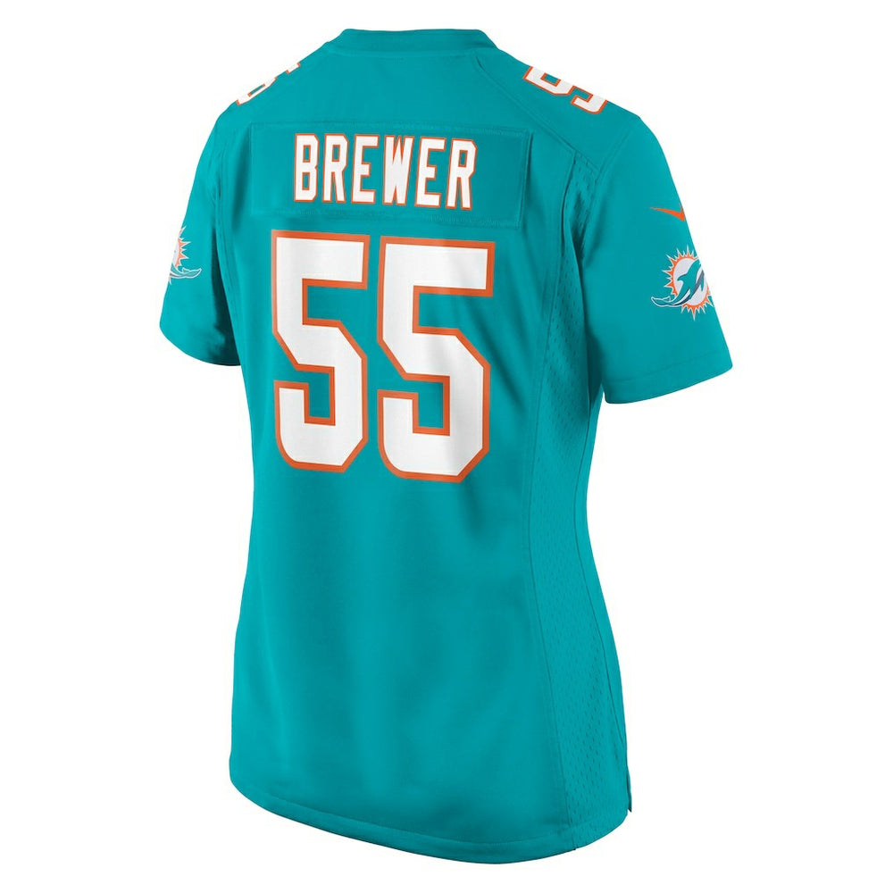 Aaron Brewer Miami Dolphins Women's Game Jersey Aqua - Nike