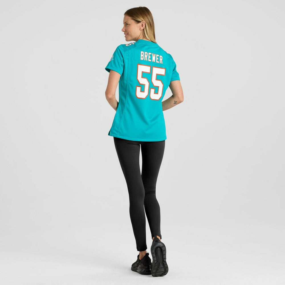 Aaron Brewer Miami Dolphins Women's Game Jersey Aqua - Nike