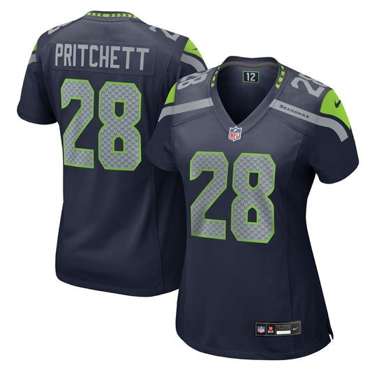 Nehemiah Pritchett Seattle Seahawks Women's Team Game Jersey - College Navy | NFL Jerseys