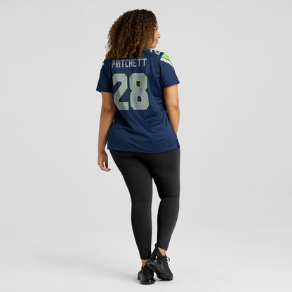 Nehemiah Pritchett Seattle Seahawks Women's Team Game Jersey - College Navy | NFL Jerseys