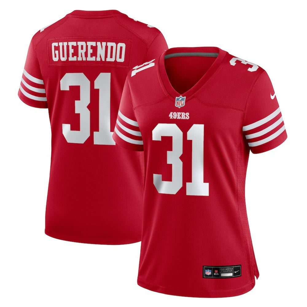 Isaac Guerendo San Francisco 49ers Women's Team Game Jersey Scarlet - Nike