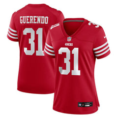 Isaac Guerendo San Francisco 49ers Women's Team Game Jersey Scarlet - Nike