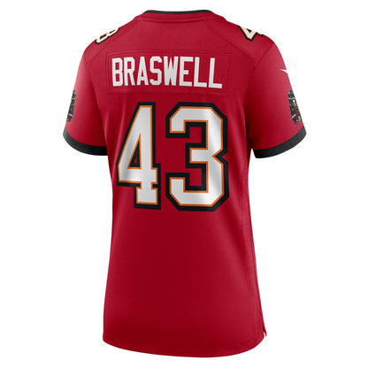 Chris Braswell Tampa Bay Buccaneers Women's Team Game Jersey - Red | NFL Jerseys