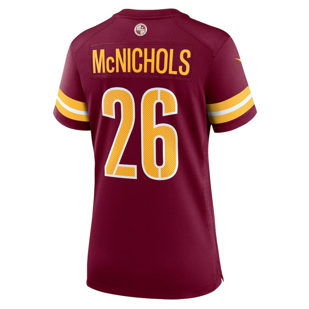Jeremy McNichols Washington Commanders Women's Team Game Jersey Burgundy - Nike