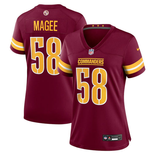 Jordan Magee Washington Commanders Women's Team Game Jersey - Burgundy | NFL Jerseys