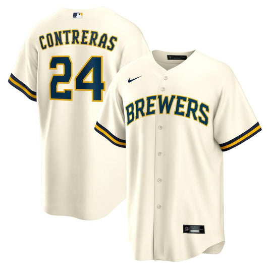 William Contreras Milwaukee Brewers Nike Home Replica Jersey - Cream | MLB Jerseys