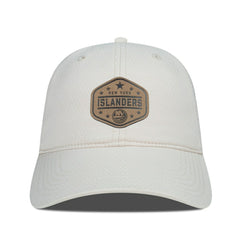 New York Islanders - Men's Levelwear Faux Leather Patch Unstructured Adjustable Hat Cream