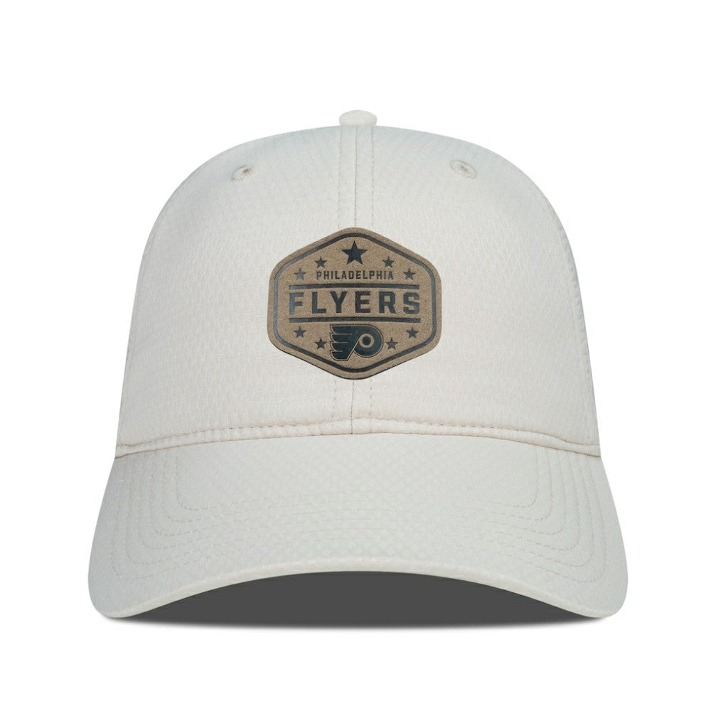 Philadelphia Flyers - Men's Levelwear Faux Leather Patch Unstructured Adjustable Hat Cream
