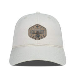 Columbus Blue Jackets - Men's Levelwear Faux Leather Patch Unstructured Adjustable Hat Cream