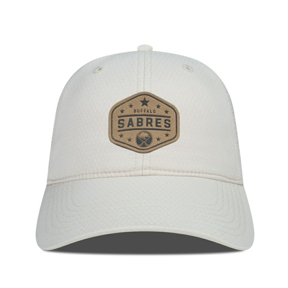Buffalo Sabres - Men's Levelwear Faux Leather Patch Unstructured Adjustable Hat Cream