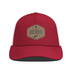 Detroit Red Wings - Men's Levelwear Faux Leather Patch Structured Adjustable Hat Red