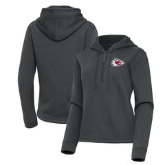 Kansas City Chiefs Antigua Women's Contemporary Quarter-Zip Hoodie Pewter - NFL