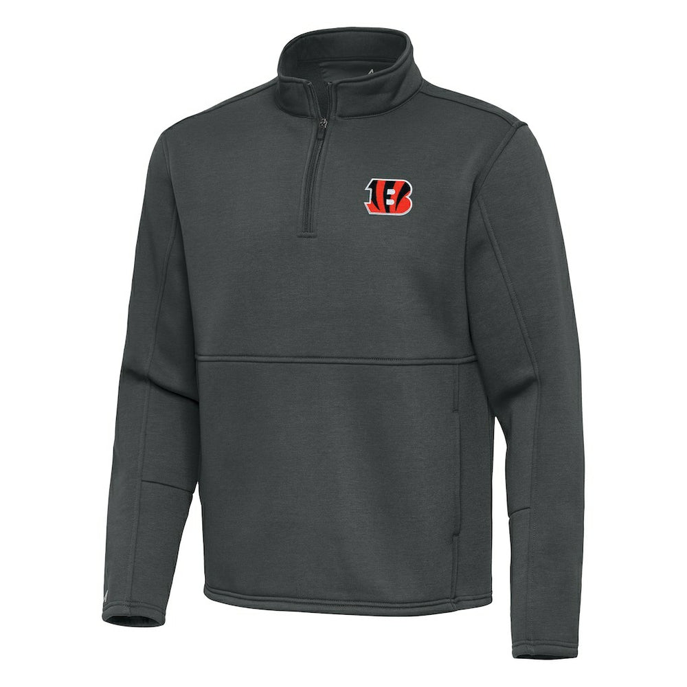 Cincinnati Bengals Antigua Twist Quarter-Zip Pullover Jacket Pewter - NFL