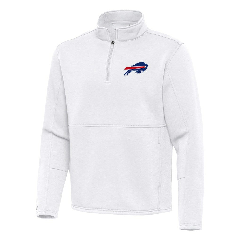 Buffalo Bills Antigua Twist Quarter-Zip Pullover Jacket White - NFL
