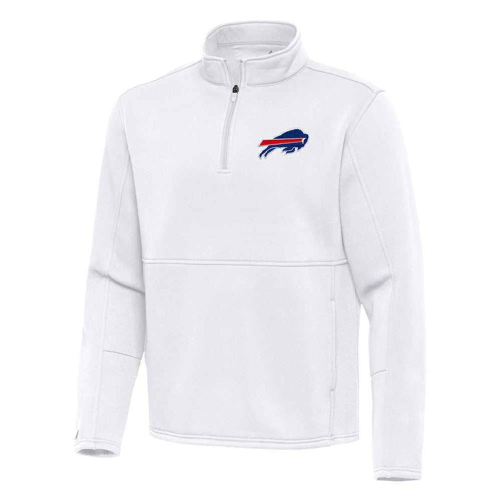 Buffalo Bills Antigua Twist Quarter-Zip Pullover Jacket White - NFL