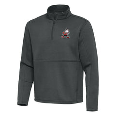 Cleveland Browns Antigua Twist Quarter-Zip Pullover Jacket Pewter - NFL