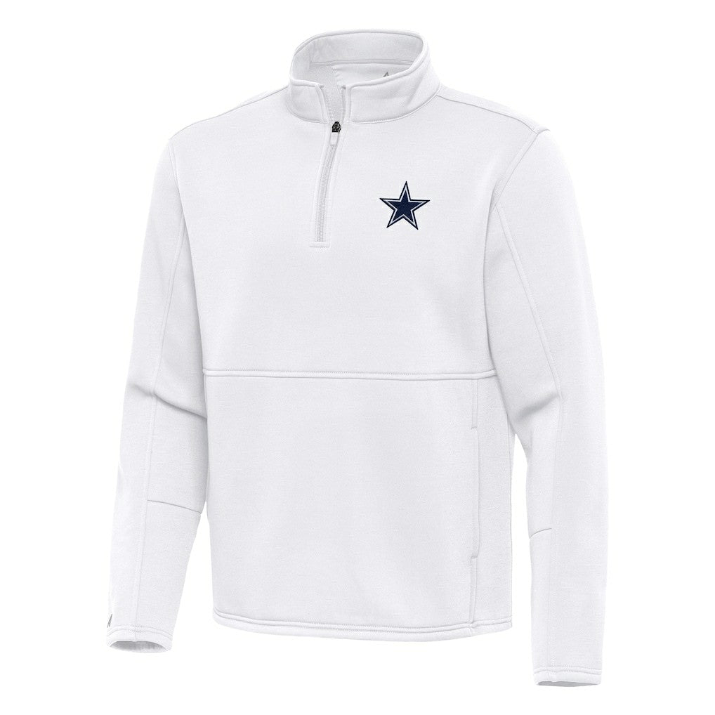 Dallas Cowboys Antigua Twist Quarter-Zip Pullover Jacket White - NFL