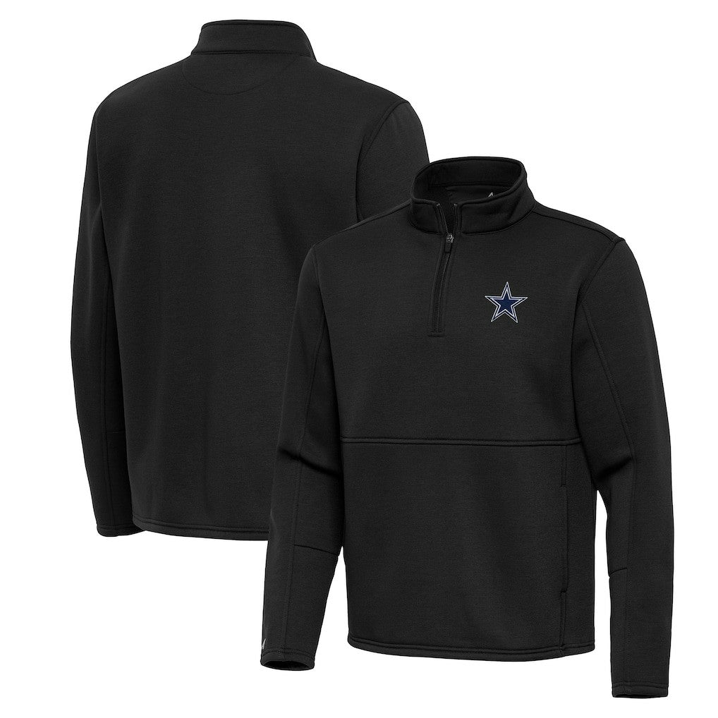 Dallas Cowboys Antigua Twist Quarter-Zip Pullover Jacket Black - NFL