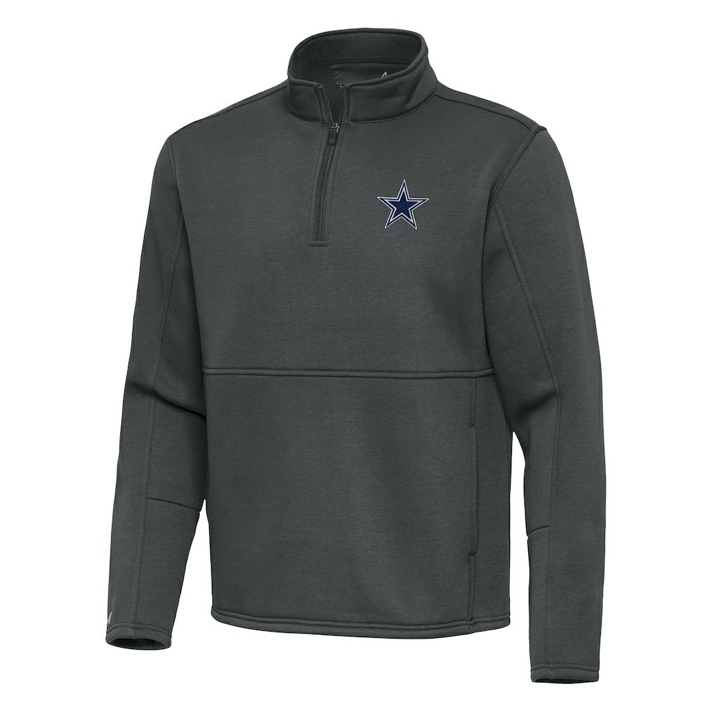 Dallas Cowboys Antigua Twist Quarter-Zip Pullover Jacket Pewter - NFL