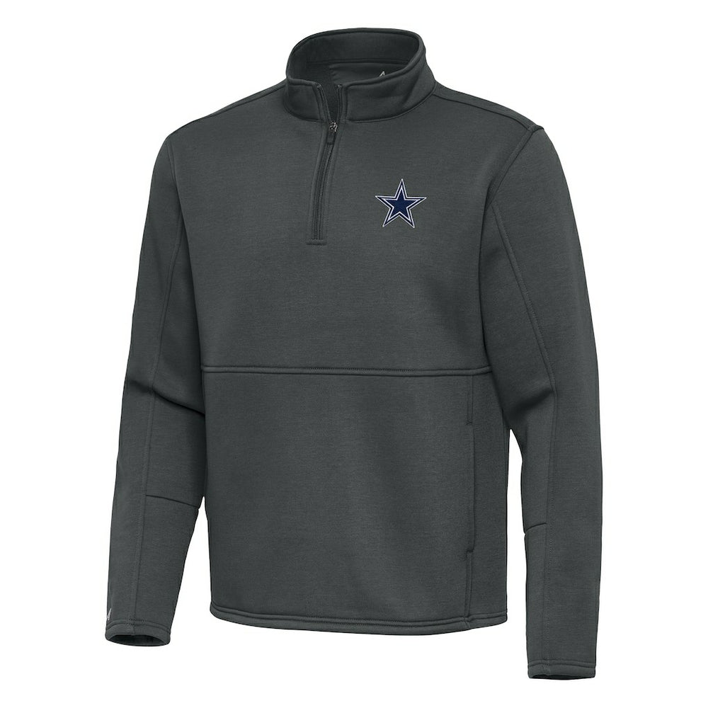 Dallas Cowboys Antigua Twist Quarter-Zip Pullover Jacket Pewter - NFL
