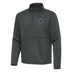 Dallas Cowboys Antigua Twist Quarter-Zip Pullover Jacket Pewter - NFL