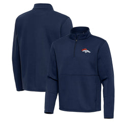 Denver Broncos Antigua Twist Quarter-Zip Pullover Jacket Navy - NFL