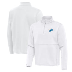 Detroit Lions Antigua Twist Quarter-Zip Pullover Jacket White - NFL