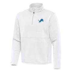 Detroit Lions Antigua Twist Quarter-Zip Pullover Jacket White - NFL