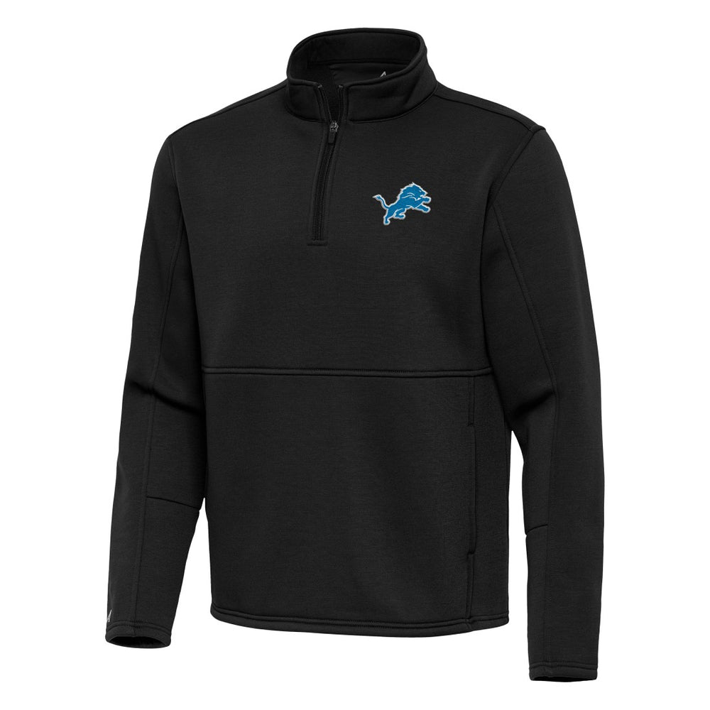 Detroit Lions Antigua Twist Quarter-Zip Pullover Jacket Black - NFL